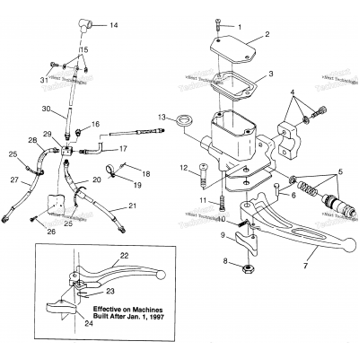 Controls Master Cylinder/Brake Line Sportsman 500