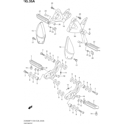 FOOTREST (MODEL K1/K2/K3)