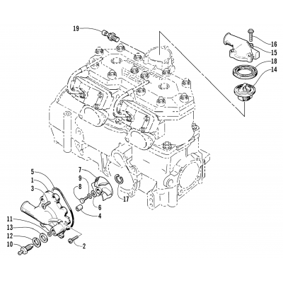 WATER PUMP AND THERMOSTAT