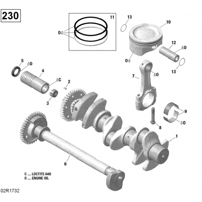 Crankshaft, Pistons And Balance Shaft - 230
