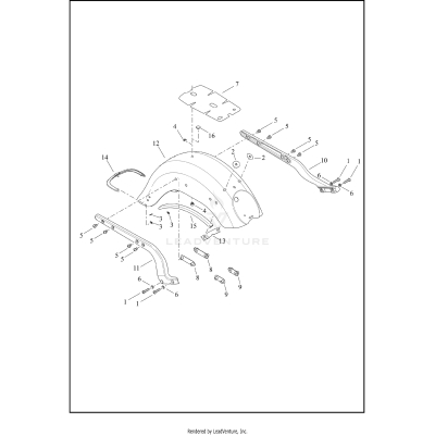 FENDERS AND SUPPORTS, REAR  -  FLHCS, FLI