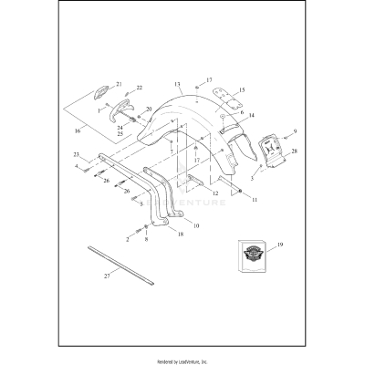 FENDERS AND SUPPORTS, REAR - FLSTC