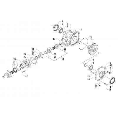 REAR DRIVE GEARCASE ASSEMBLY