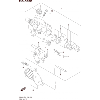 FRONT CALIPER (VL800BL5 E28)