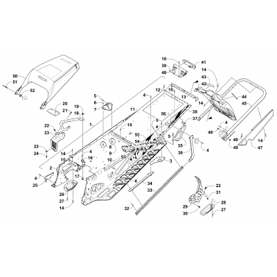 TUNNEL, REAR BUMPER, AND SNOWFLAP ASSEMBLY