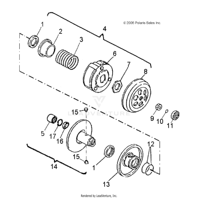 DRIVE TRAIN, SECONDARY CLUTCH - A19YAK05B7/B6 (A00022)