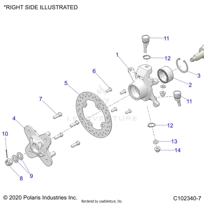 SUSPENSION, FRONT HUB, KNUCKLE and BRAKE DISC - A25SLZ95AF (C102340-7)