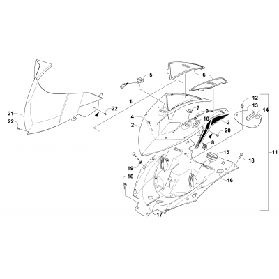 WINDSHIELD AND INSTRUMENTS ASSEMBLIES