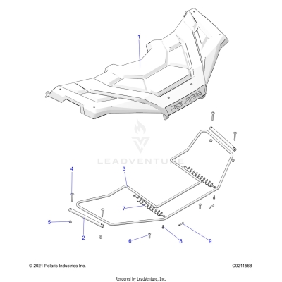 BODY, FRONT STORAGE COVER - A25SEE57P2/P4 (C0211568)