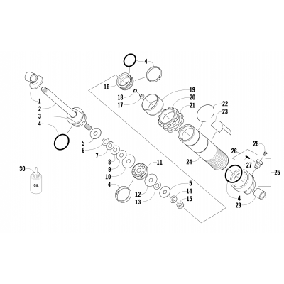 REAR SUSPENSION FRONT ARM SHOCK ABSORBER