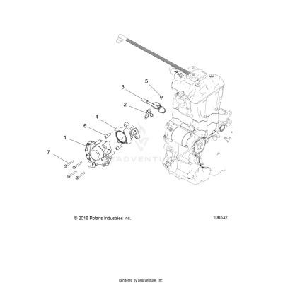 ENGINE, THROTTLE BODY and FUEL RAIL - A17DAH57A5 (100532)