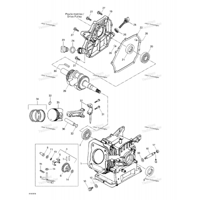 Crankcase, Barrel, Crankshaft, Piston