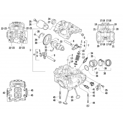 CYLINDER HEAD AND CAMSHAFT/VALVE ASSEMBLY