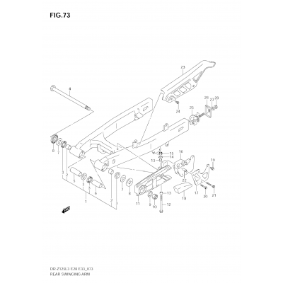 REAR SWINGING ARM (DR-Z125LL3 E33)