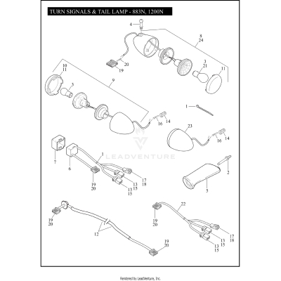 TURN SIGNALS & TAIL LAMP - 883N, 1200N