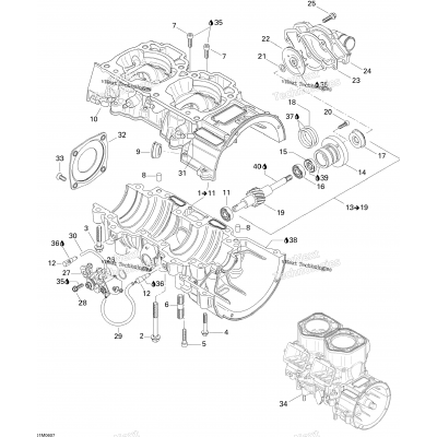 Crankcase, Water Pump And Oil Pump