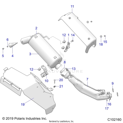 ENGINE, EXHAUST - A20SXA85A1/A7/CA1/CA7/E85A9/AF/AP/CA9/CAF/CAP/V85AP/CAP (C102160)