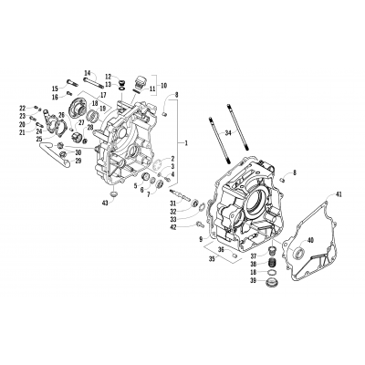 RIGHT CRANKCASE AND COVER ASSEMBLY