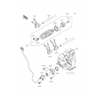 Gear Change Drum/Shift Fork(s)