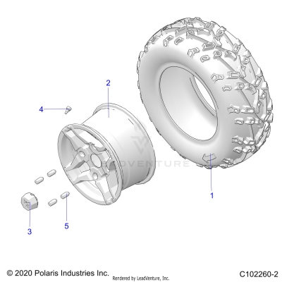 WHEELS, REAR TIRE - A25SEE57CY/EY (C102260-2)