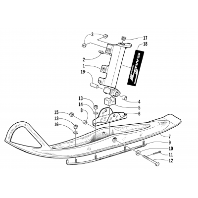 SKI AND SPINDLE ASSEMBLY