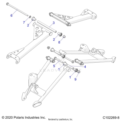 SUSPENSION, REAR CONTROL ARM, MOUNTING - A25SVE95PG (C102269-8)