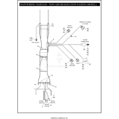 MAIN WIRING HARNESS - NON-ABS BRAKES (NON-FAIRING MODELS) (2 OF 5)