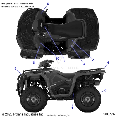 BODY, DECALS STANDARD - A25SEG50B1/B3 (900774)