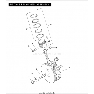 PISTONS & FLYWHEEL ASSEMBLY