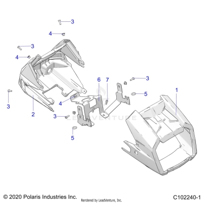 BODY, HEADLIGHT POD - A23S6E57F1/FK (C102240-1)