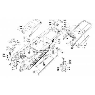 TUNNEL, REAR BUMPER, AND SNOWFLAP ASSEMBLY