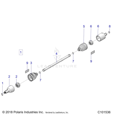DRIVE TRAIN, FRONT DRIVE SHAFT - A25SEE57P2/P4 (C101536)