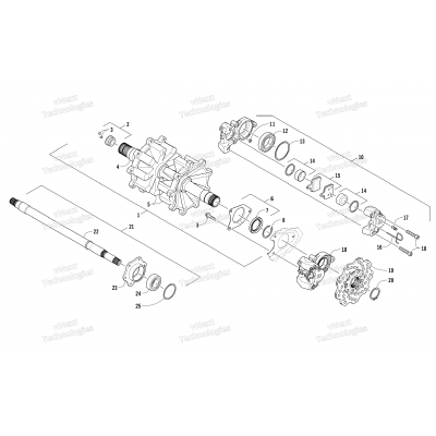 DRIVE TRAIN SHAFTS AND BRAKE ASSEMBLIES