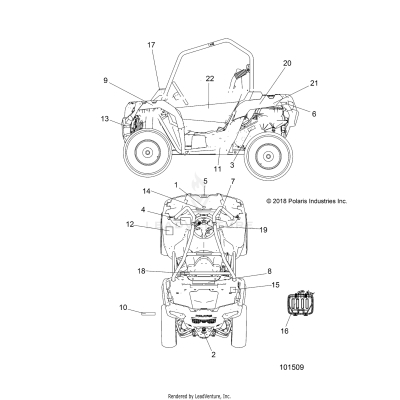 BODY, DECALS - A19DCE87AK (101509)