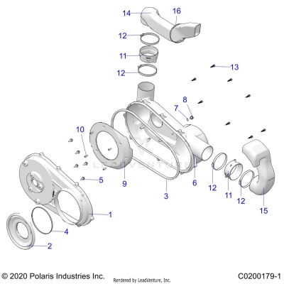 DRIVE TRAIN, CLUTCH COVER - A25SEA57L5 (C0200179-1)