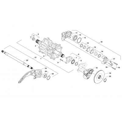 DRIVE TRAIN SHAFTS AND BRAKE ASSEMBLIES