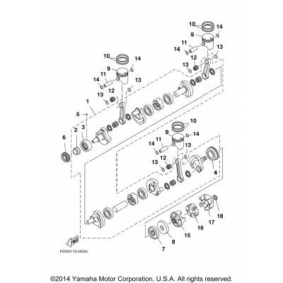 Crankshaft. Piston