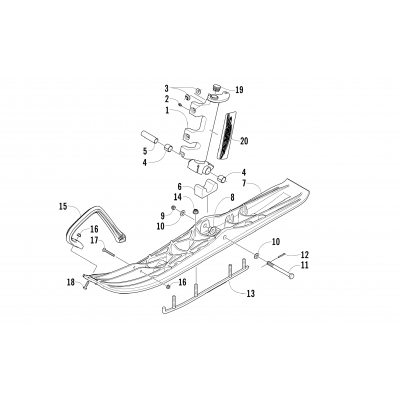 SKI AND SPINDLE ASSEMBLY