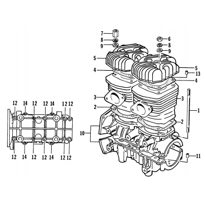 CRANKCASE AND CYLINDER