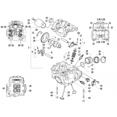 CYLINDER HEAD AND CAMSHAFT/VALVE ASSEMBLY