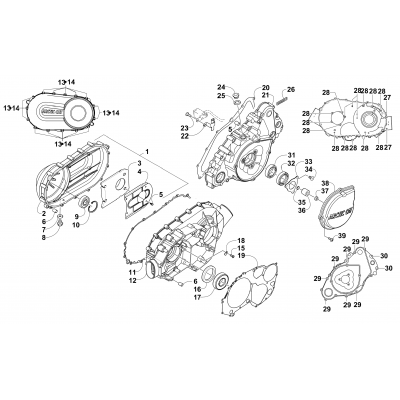 CLUTCH/V-BELT/MAGNETO COVER ASSEMBLY