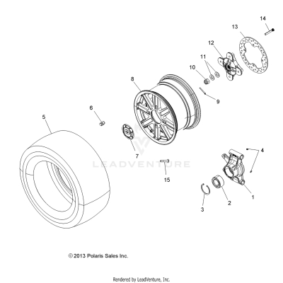WHEELS, REAR and HUB - A19SVS95CR/ER [49ATVWHEELREAR14850]