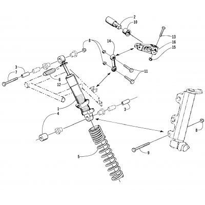 SHOCK ABSORBER AND SWAY BAR ASSEMBLY