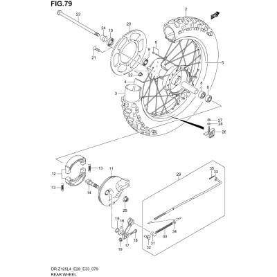 REAR WHEEL (DR-Z125L4 E28)