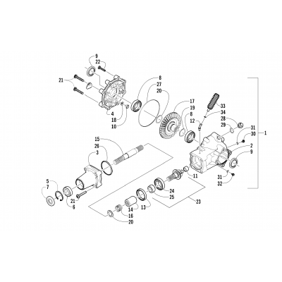 REAR DRIVE GEARCASE ASSEMBLY