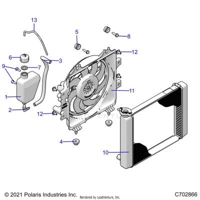 ENGINE, COOLING SYSTEM, RADIATOR, FAN & OVERFLOW BOTTLE - A25SJR57AM (C702866)