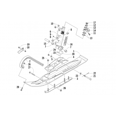 SKI AND SPINDLE ASSEMBLY