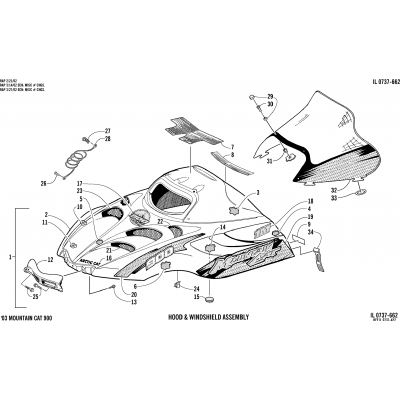 HOOD AND WINDSHIELD ASSEMBLY