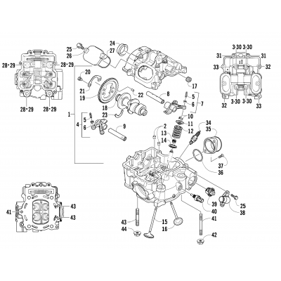 CYLINDER HEAD AND CAMSHAFT/VALVE ASSEMBLY