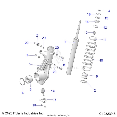 SUSPENSION, FRONT STRUT - A25SEF57CA/EA (C102239-3)